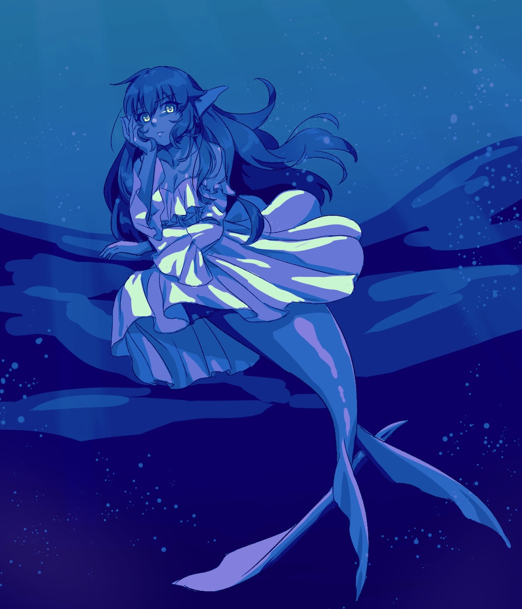 活動者さん向け！夏っぽいイラスト描きます 水中・水着・人魚化等…夏のグッズやおはV・おやVなどに☆ イメージ6