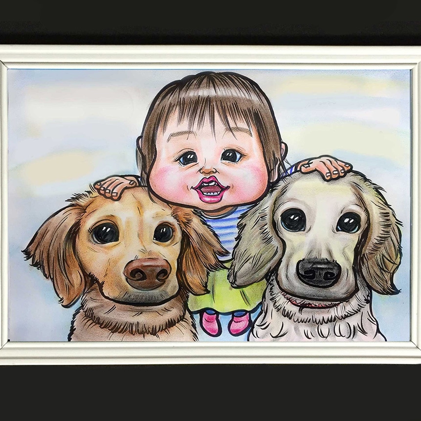3名～5名様の楽しくそっくりな似顔絵お届けします 【４名描き対応可】◎納期5日◎本格的カリカチュアです！ イメージ2