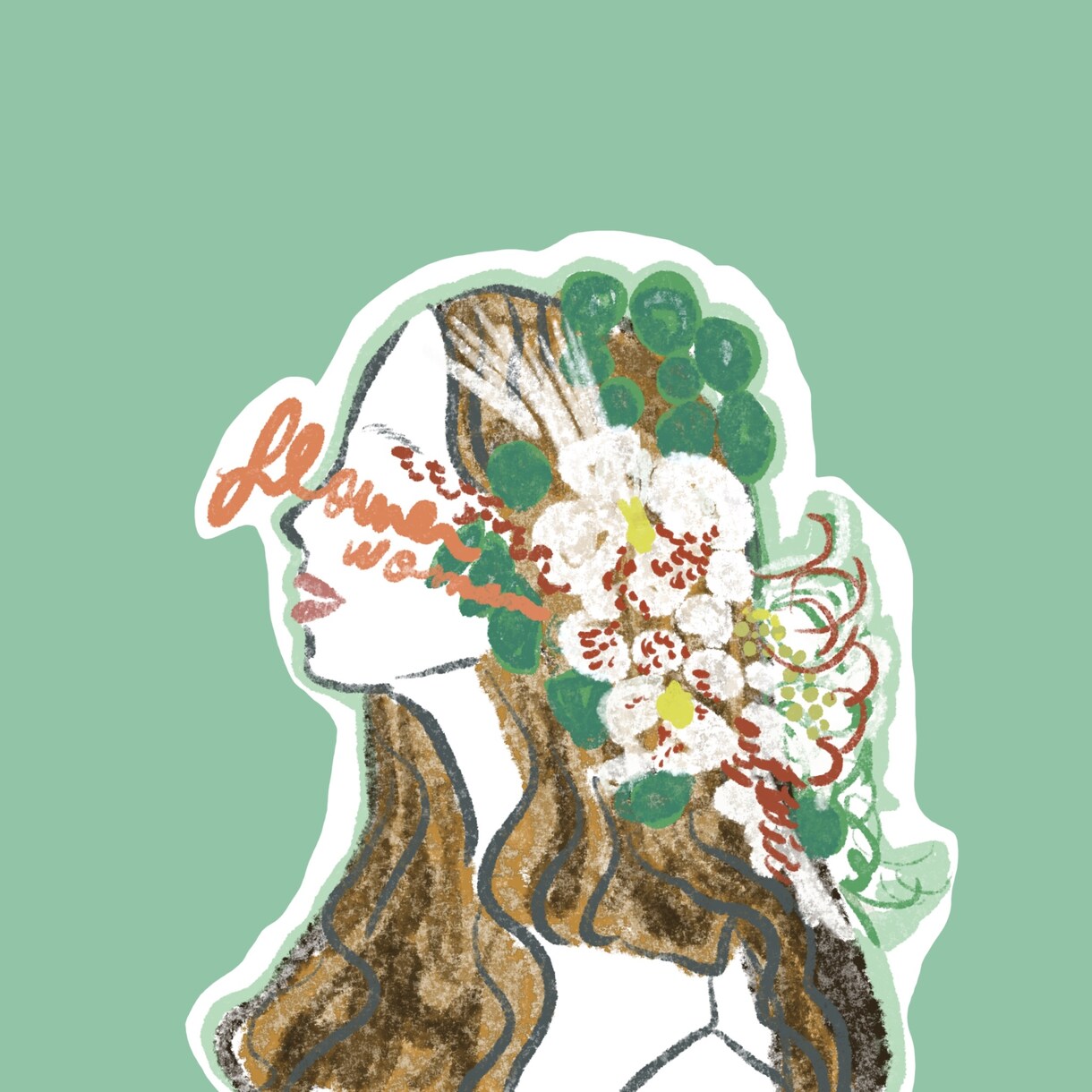 商用可！花をミックスしたおしゃれな人物像描きます 予算交渉可♡誕生花や好きな花でアイコンや挿絵やPR名刺にも！ イメージ4