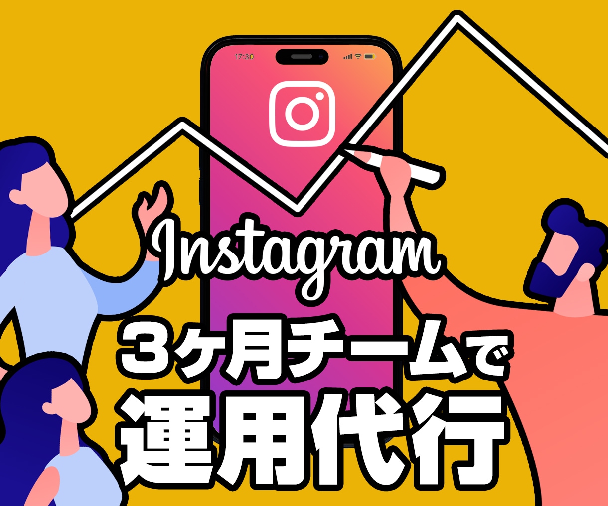 Instagram【３ヶ月】チームで運用代行します プロマーケタが「戦略×投稿×長期運用」でチーム運用代行します イメージ1