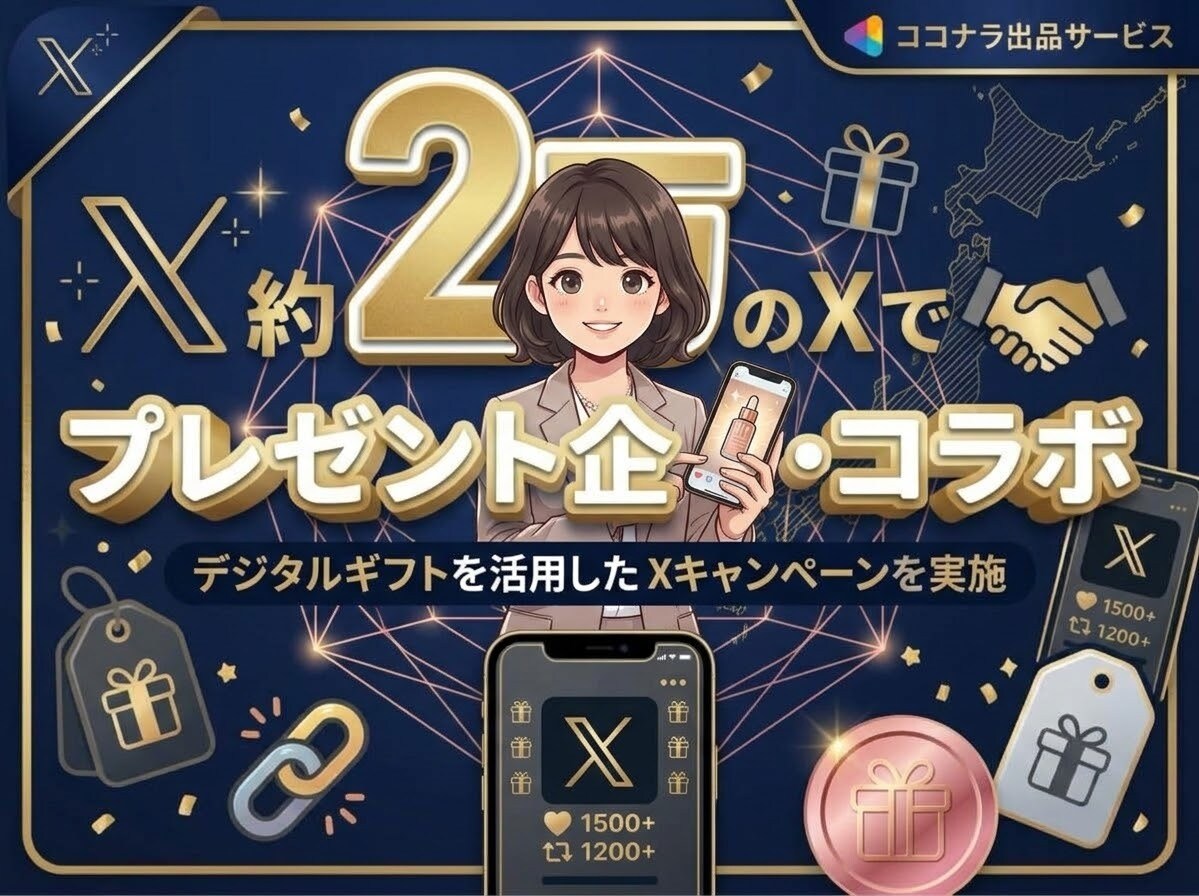 約2万人のXでプレゼント企画を行います 約2万人のXで拡散！企業・ショップのコラボ企画を行います イメージ1