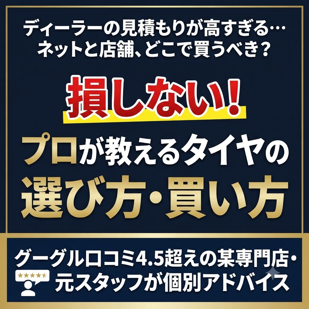 プロがあなたに最適なタイヤの選び方を教えます ​ネットか店舗で迷う方へ！両方経験した元スタッフが直伝！ イメージ1