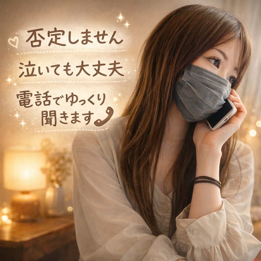 愚痴•モヤモヤ•涙OK今話したいあなたへ届けます 話すだけで、少し心が軽くなる時間を泣いても、沈黙でも大丈夫 イメージ1