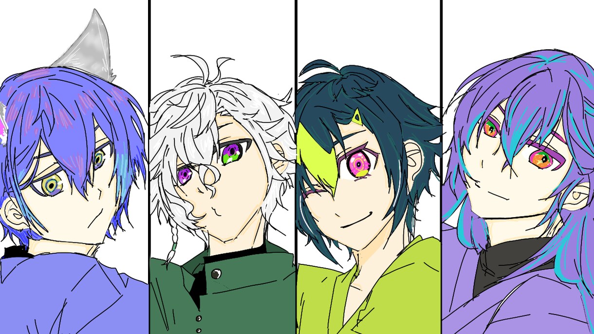 オリキャライラストの等身やSDイラストお受けします 季節イラストやお誕生日絵などの多人数多装飾ご依頼枠になります イメージ5