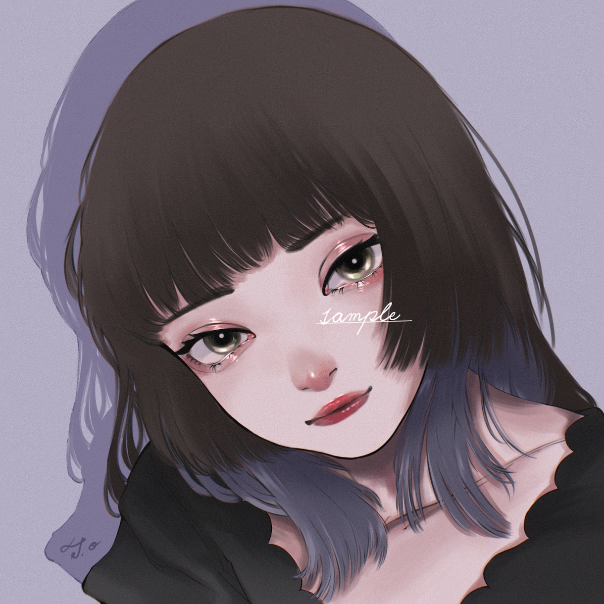 ダークでマットな世界観の素敵なイラスト描きます 他の人と一味も二味も違う素敵なアイコンでSNS映えさせよう！ イメージ3