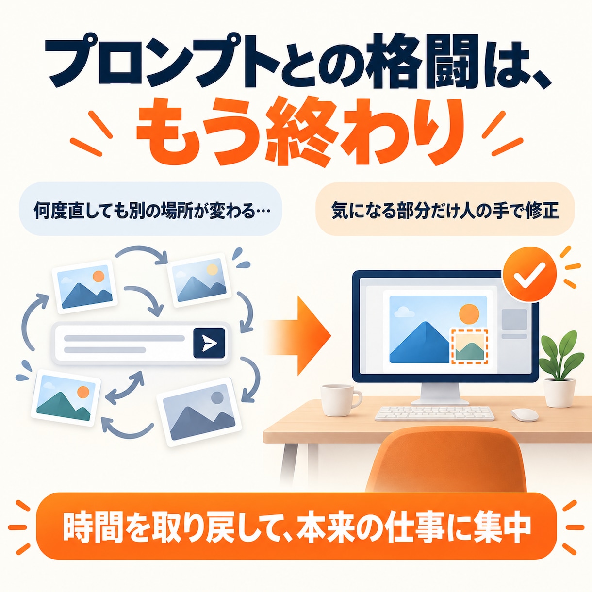 AI画像の気になる部分だけ人の手で修正します 再生成せず気に入った部分を残したまま整えます イメージ2