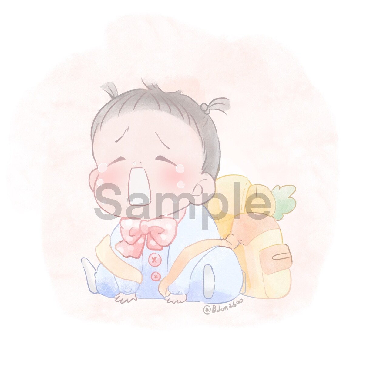 優しい水彩風の赤ちゃんの似顔絵をプレゼントします お子さんのほんわかした日常の短編を描きます~ イメージ4