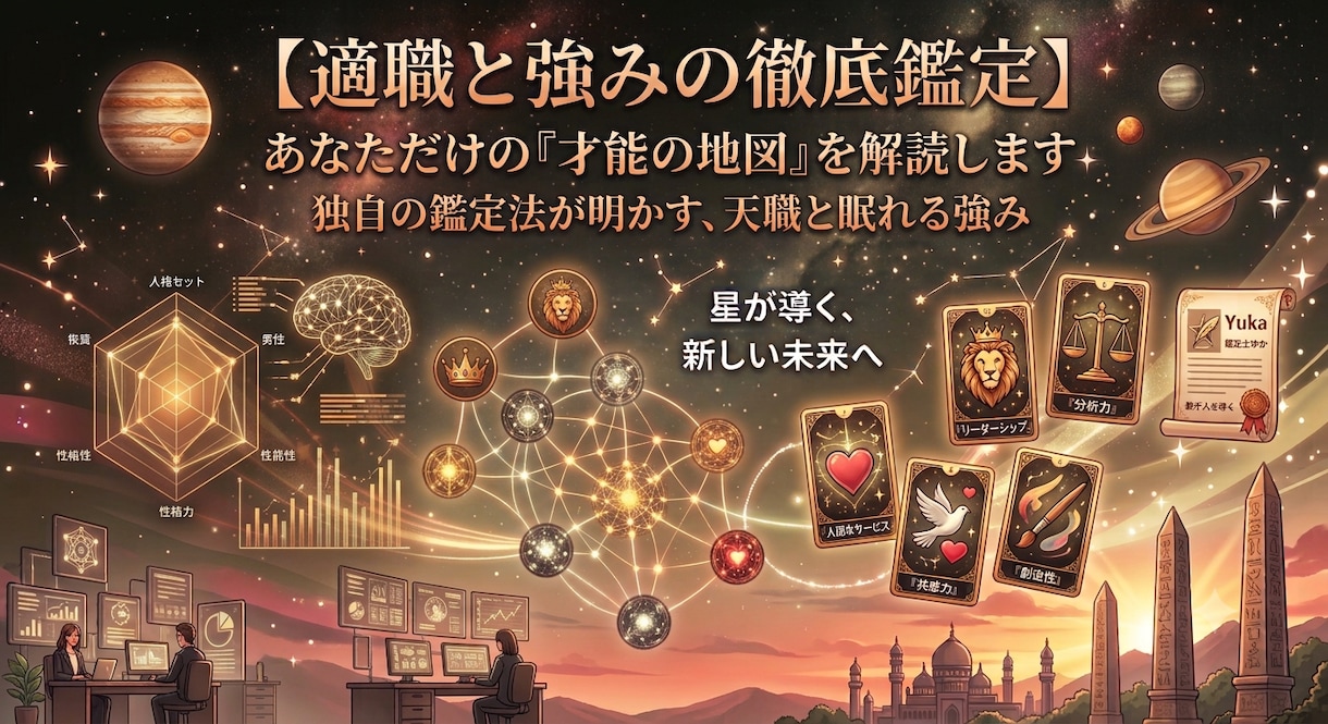 適職と強み・転職のベストタイミングを徹底鑑定します 不安を自信に変える！占い×アドバイスで理想の働き方鑑定 イメージ1