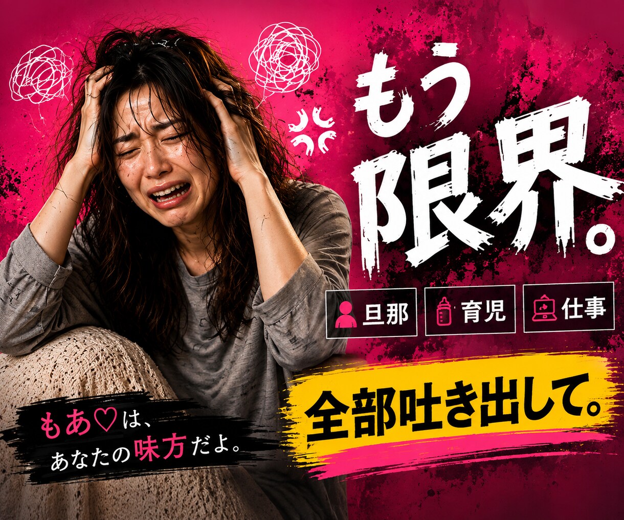もう限界…もう無理…全部吐き出して！！聞きます イライラ限界！夫婦・子育て・仕事・人間関係・全部吐き出して！ イメージ1