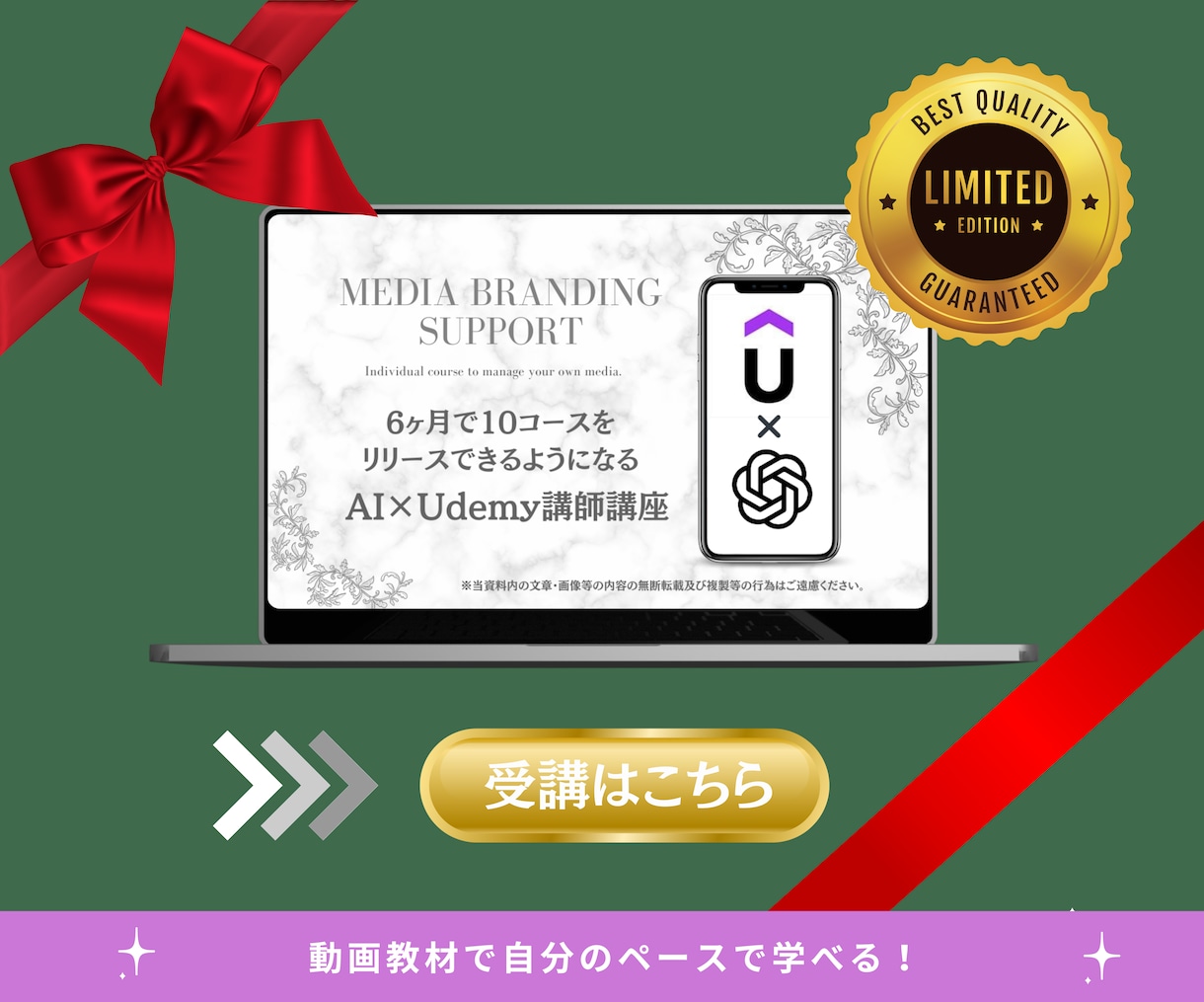 現役Udemy講師が0→1をサポートします 企業3社のSNS講師が細かくサポートします イメージ2