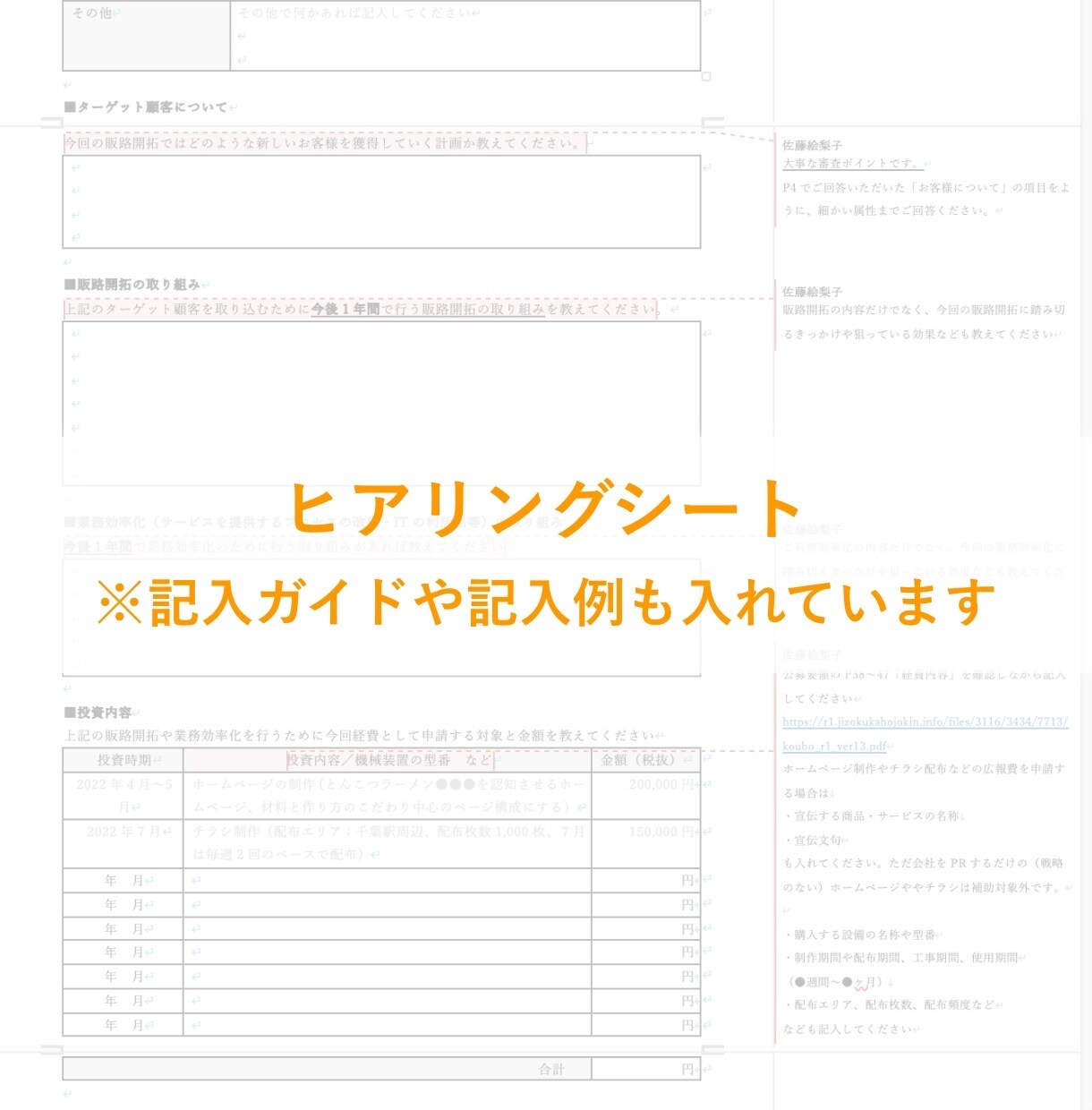小規模事業者持続化補助金の事業計画書を作成します 【採択実績多数】計画の良さが伝わる様式2の作成を支援します イメージ4