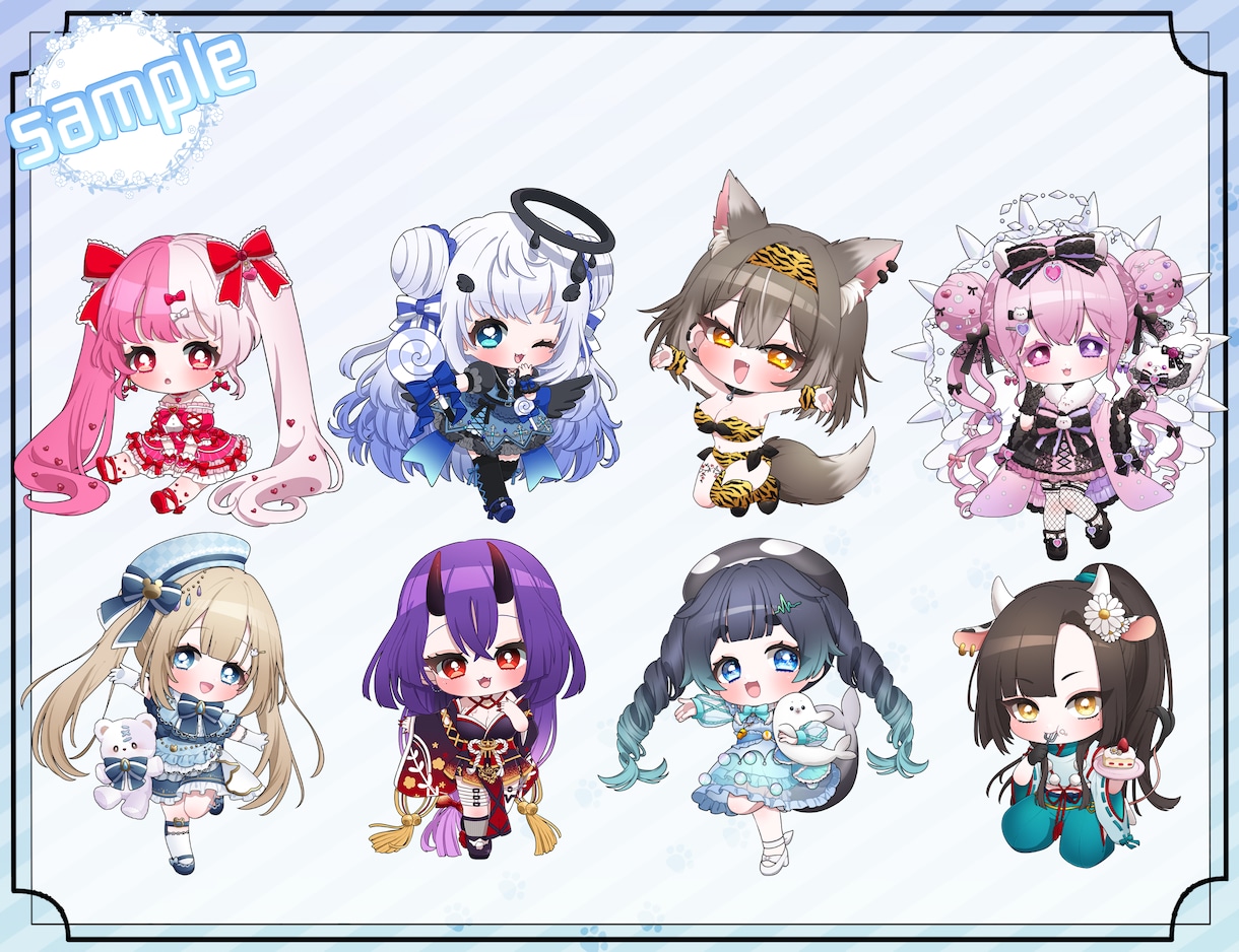 もちもち可愛いSD(デフォルメ)キャラ描きます ✴︎Vtuber様多数ご利用！個人的利用も大歓迎です✴︎ イメージ6