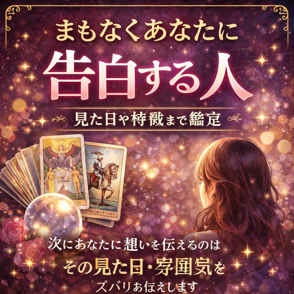 24時間以内回答〜タロット1枚引き恋愛鑑定します もうすぐ想いを伝える人がいます｜見た目や特徴まで視ます イメージ1