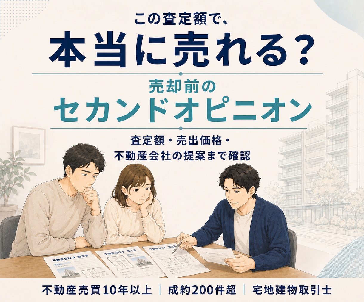自宅マンションの売却査定を第三者目線で確認します 査定額や不動産会社の提案を売買経験10年以上の宅建士が整理 イメージ1