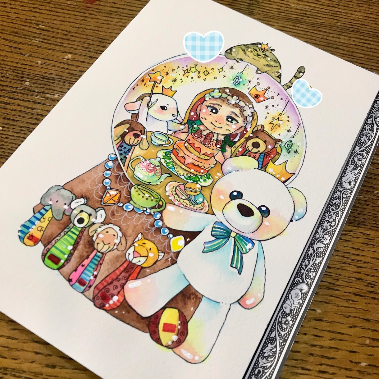綺麗なスノードーム風の似顔絵イラストを描きます お子さんと思い出のおもちゃや品物を形に残しませんか？ イメージ2