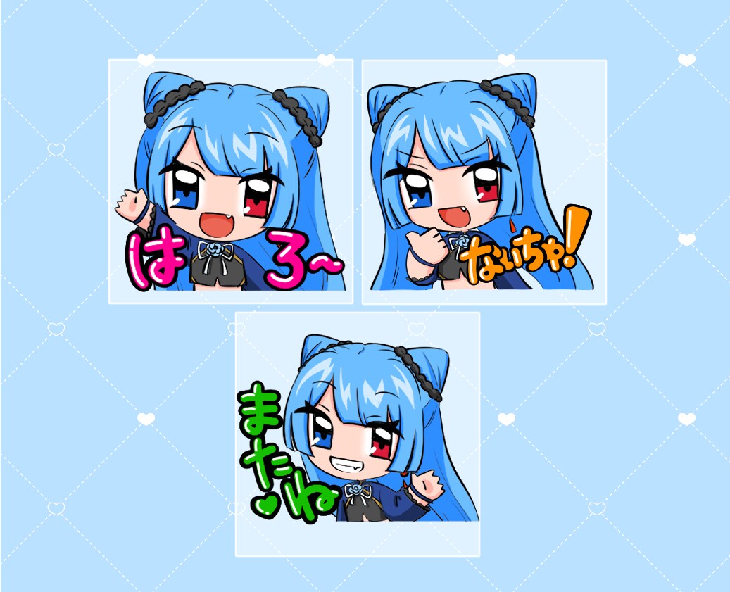 デフォルメイラスト描きます 動画、配信用立ち絵・Twitchスタンプにお使いいただけます イメージ2
