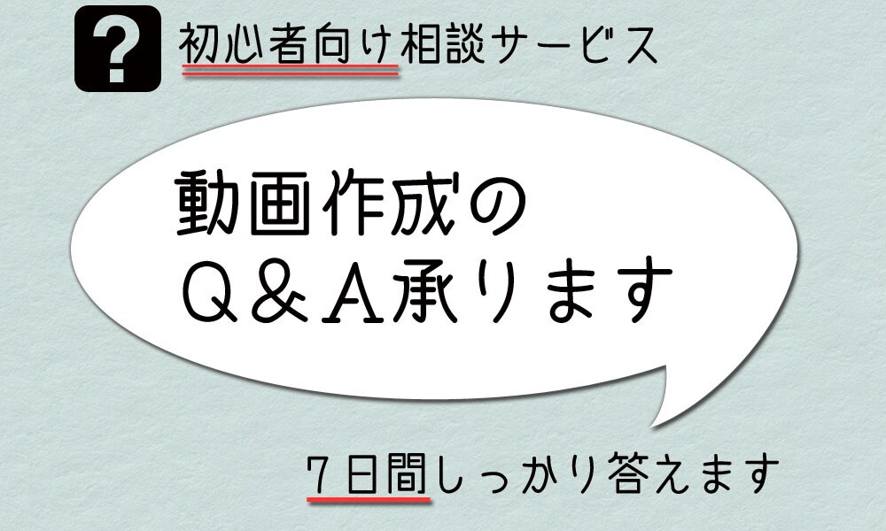 7日間動画作成のアドバイス致します 動画作成のQ&Aにお答えします イメージ1