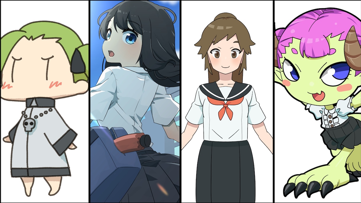 アニメ調のイラスト（ループ動画）を作成します アニメ調のイラスト、簡単なループ動画を作成します。 イメージ1