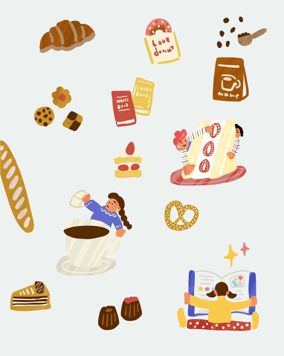 シンプル可愛いポップなカットイラストをお描きします 挿絵やカットイラスト・グッズなどをポップで魅力的にしたい方へ イメージ6
