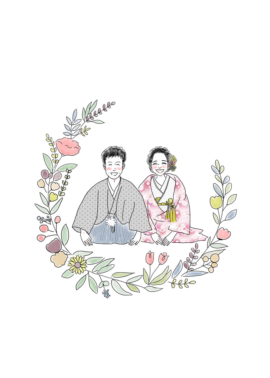 一生思い出に残る結婚式のウェルカムボード描きます シンプルで温かみのあるイラストでゲストを笑顔に！ イメージ4