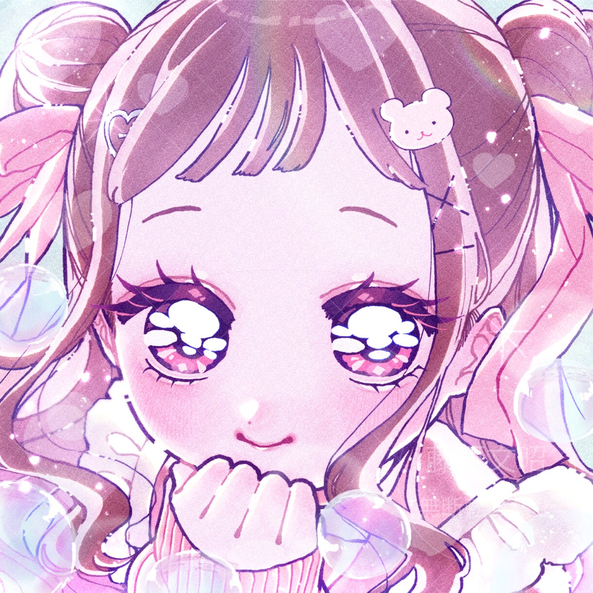 キラキラかわいいアイコンイラストを作成します 女の子やキラキラした感じが得意です イメージ3