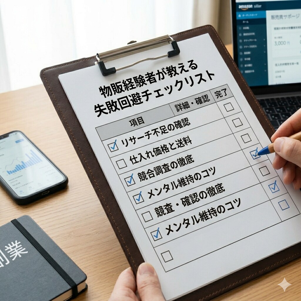物販経験者が教える失敗回避チェックリストを届けます 実体験から厳選！リサーチが楽になるAIプロンプト特典付き！ イメージ1