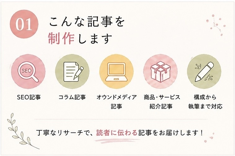 読者に寄り添うSEO記事・体験コラムを執筆します 保育士歴約20年。伝わる言葉で丁寧に執筆します！ イメージ2