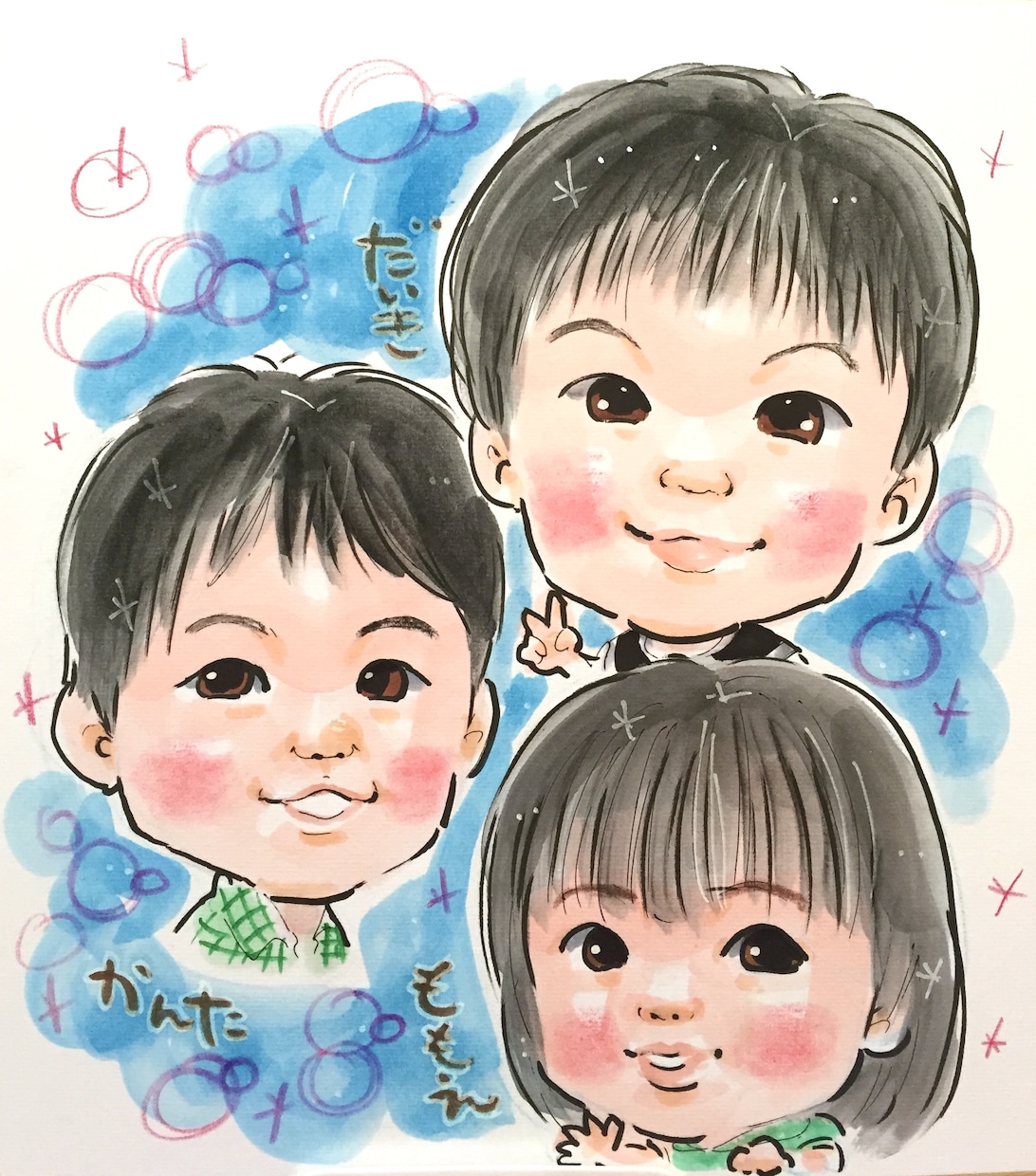 期間限定♪小色紙にお子様お描きします 限定価格＊ほんわかウキウキ画＊郵送 イメージ3