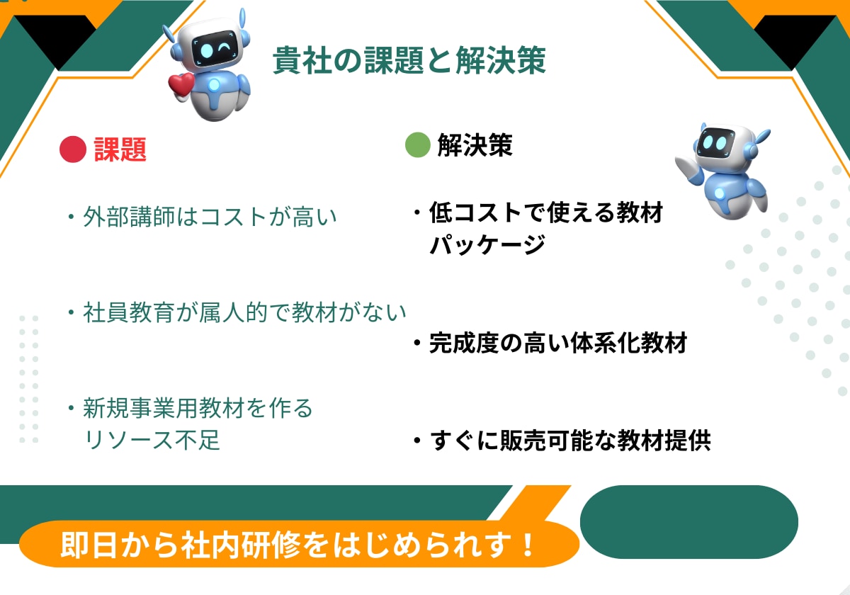 企業向け、再販も可能なAI研修教材を提供します 助成金対象教材であなたのブランドで販売できます。 イメージ2