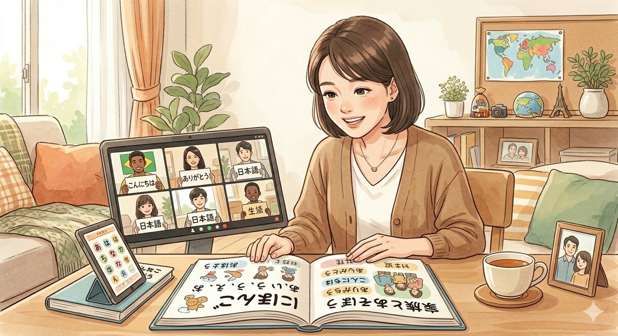 在宅日本語教師のスタートを応援します 【専業主婦からスタート】未経験からお家日本語教師までの道のり イメージ1