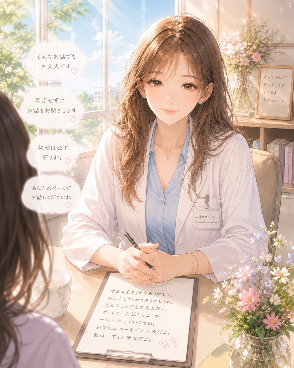 優しいカウンセリングでお悩み解決のサポートをします どんな内容も大丈夫✨お悩み解決へ向けて、お話しお聞きします。 イメージ2