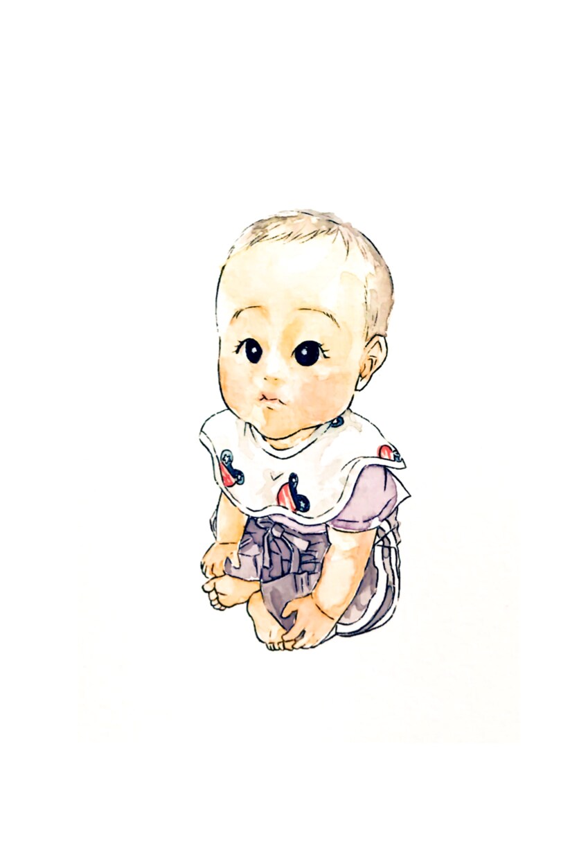 こどもの可愛い似顔絵描きます こどものほっこりかわいい水彩画似顔絵 イメージ5
