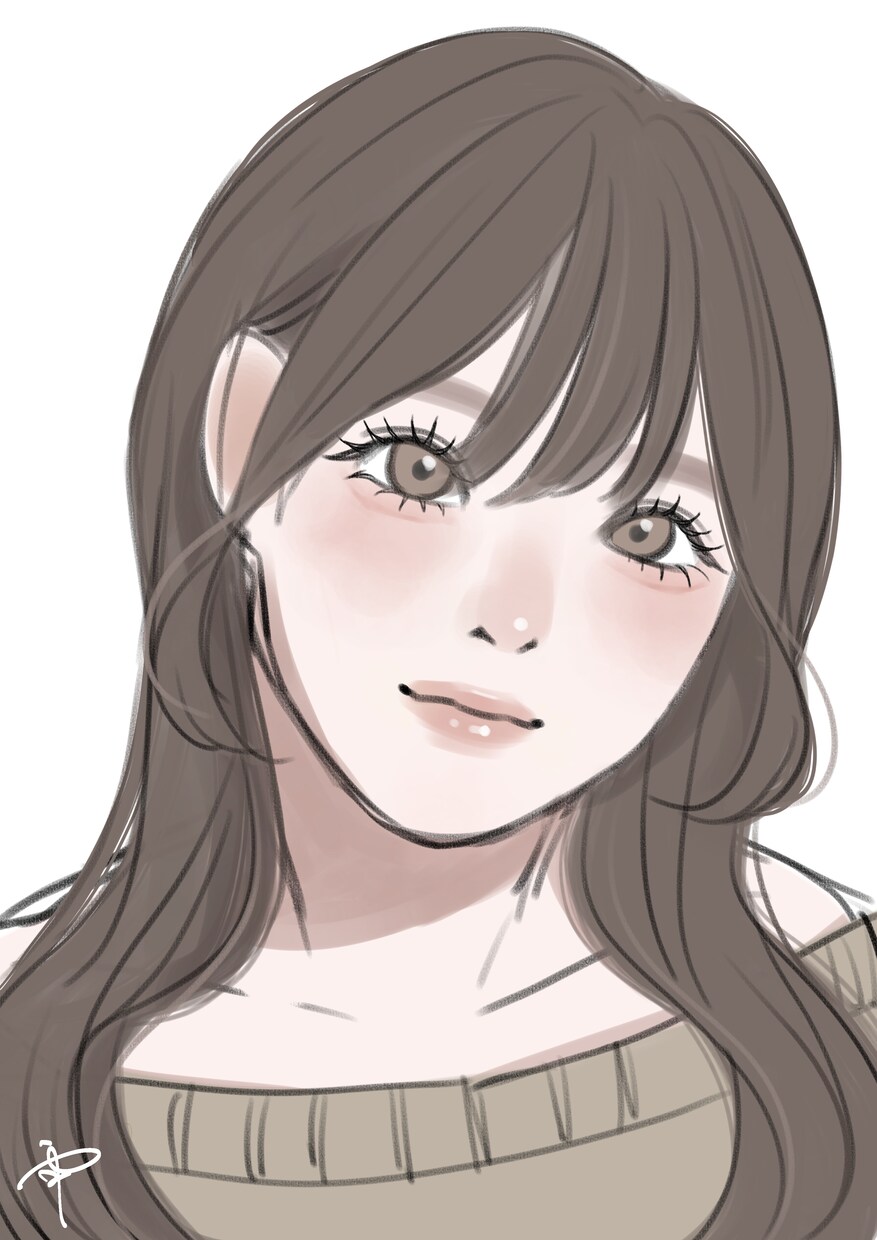 可愛くて目にとまるイラスト描きます 雰囲気のある女の子を描きます！ イメージ1