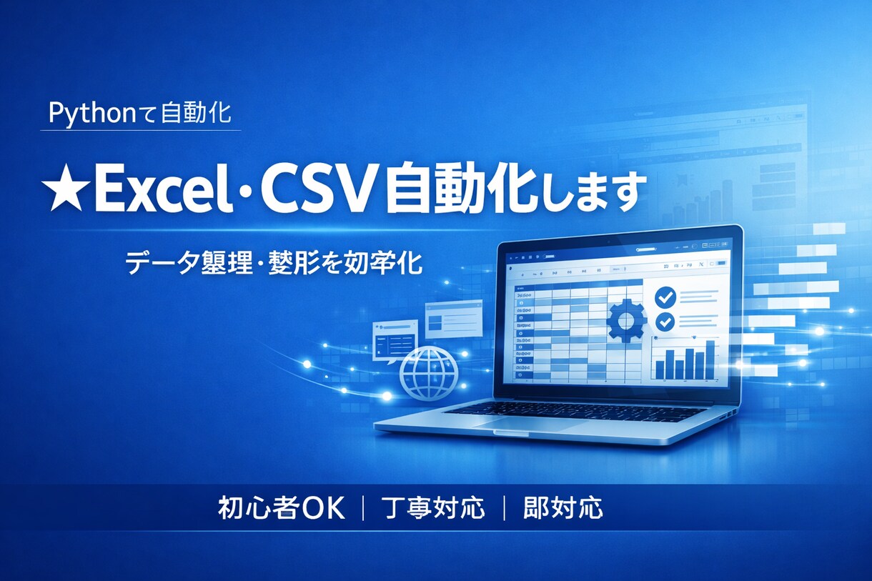 PythonでExcel作業を自動化します Excel作業を自動化して時間を削減します イメージ1