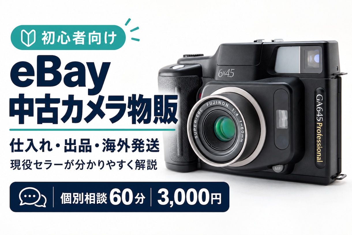 初心者向けにeBayカメラ物販の始め方を教えます 現役セラーが仕入れ・出品・発送の疑問に実体験をもとに回答 イメージ1