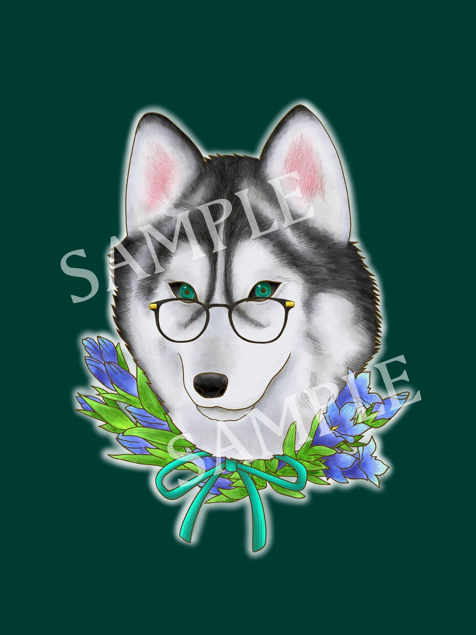 動物とお花のイラスト描きます お好きな動物やペットの子をお好きなお花と組み合わせて描きます イメージ4