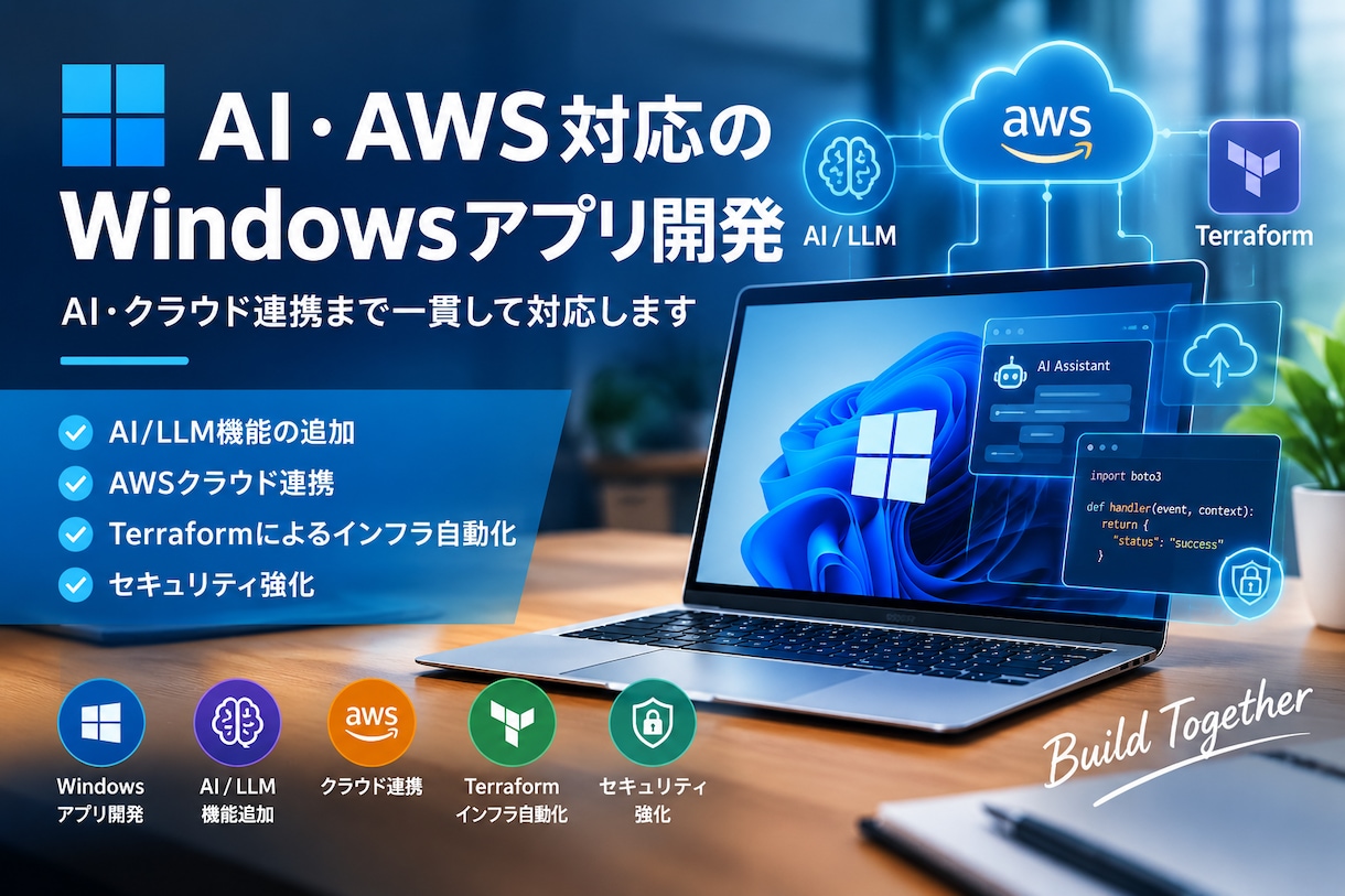 AI・AWS対応のWindowsアプリ開発ます AI・クラウド連携まで一貫して対応します イメージ1
