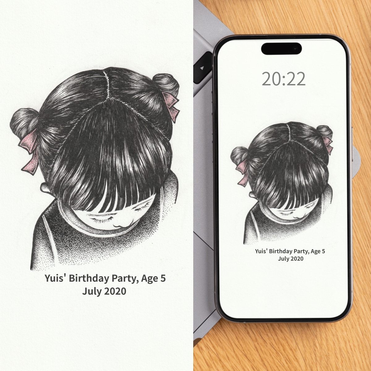 一点物☻手描き髪型イラスト・特別な想い出を残せます 個性的なアイコン・名刺ワンポイントやお子様の成長記録にも最適 イメージ5