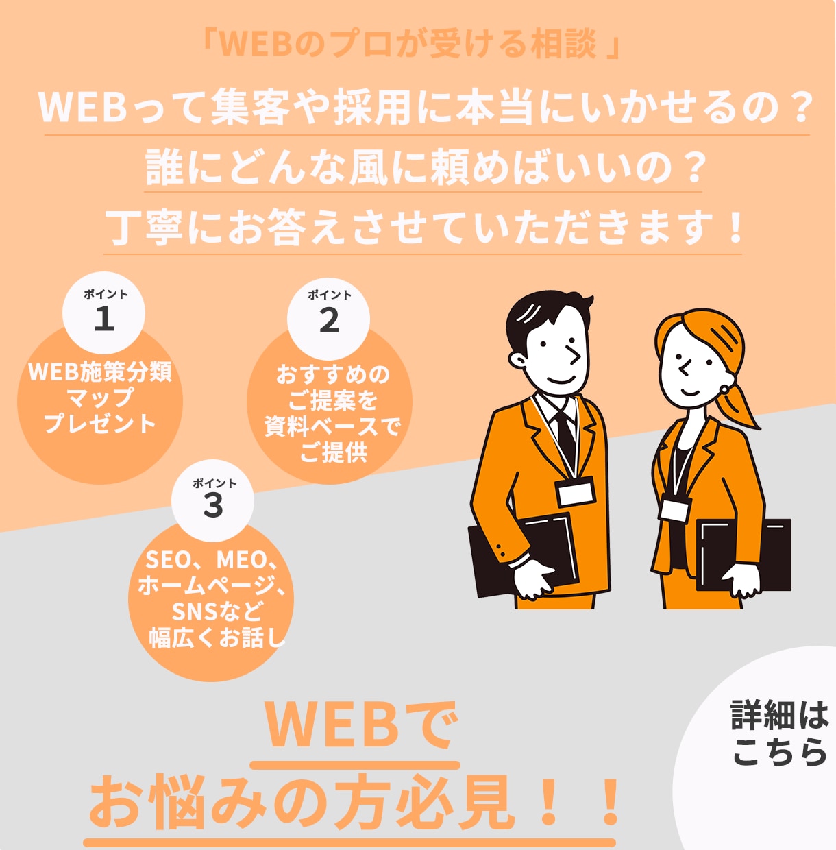 WEB制作会社ディレクターがWEB施策相談乗ります お客様の課題、目的にあった具体的なWEB施策を提案します イメージ1