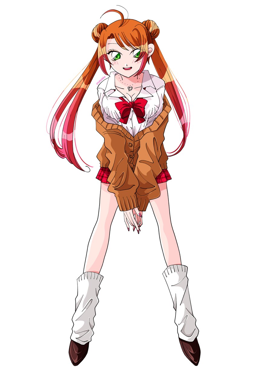 白背景全身美少女描きます ファッションイラストなどに！レトロテイストが目を惹きます イメージ1