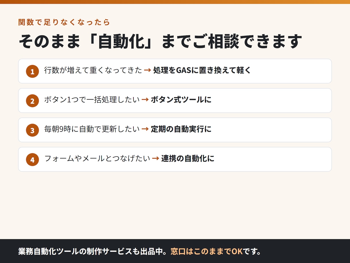 スプレッドシートの関数を作成・修正します 作成も修正もエラー解決も。原因の説明つき イメージ9