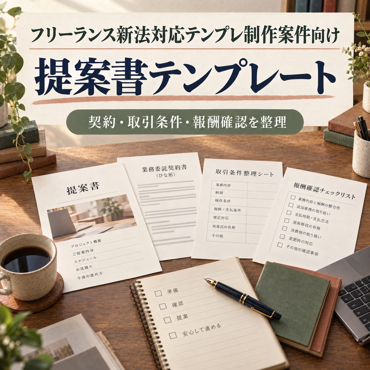 フリーランス新法対応テンプレ制作提案書を作成します 法改正対応の制作案件、「専門家じゃないのに書いていいのか」 イメージ1