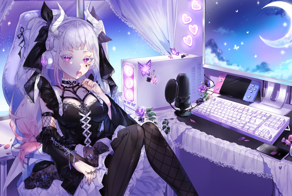 透明感のある女性キャラデザ、イラスト制作いたします つやっとした透明感のある塗りのイラストいかがですか？ イメージ1