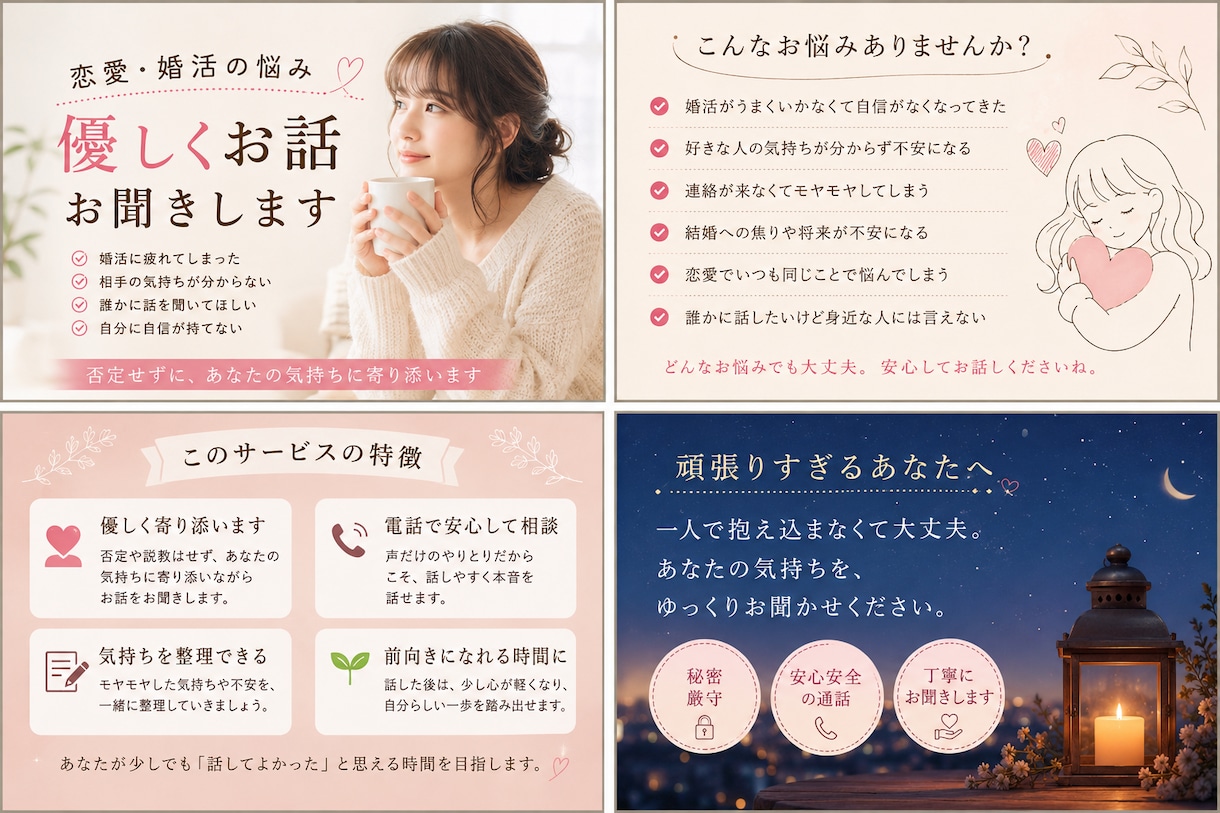 婚活相談します 恋愛・婚活の悩み、ゆるく聞きます イメージ1