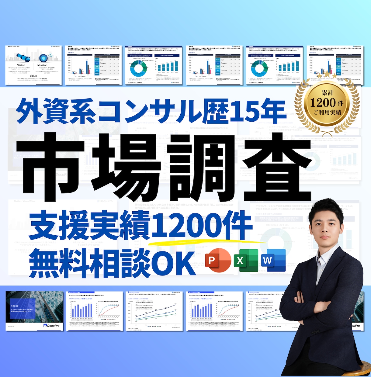 外資系コンサル歴15年が市場調査を行います 【無料相談OK】市場規模、競合、新規事業まで助言します イメージ1