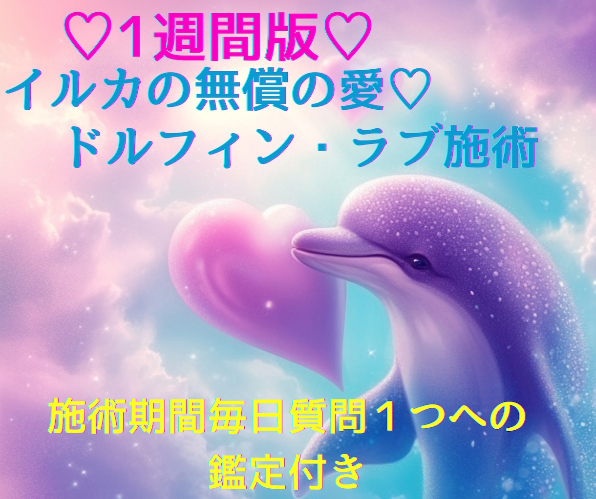 1週間版♡イルカの大きな無償の愛エネルギー届けます 【毎日簡易鑑定付】恋愛/仕事/お金…心に幸せの隙間作ります♡ イメージ1