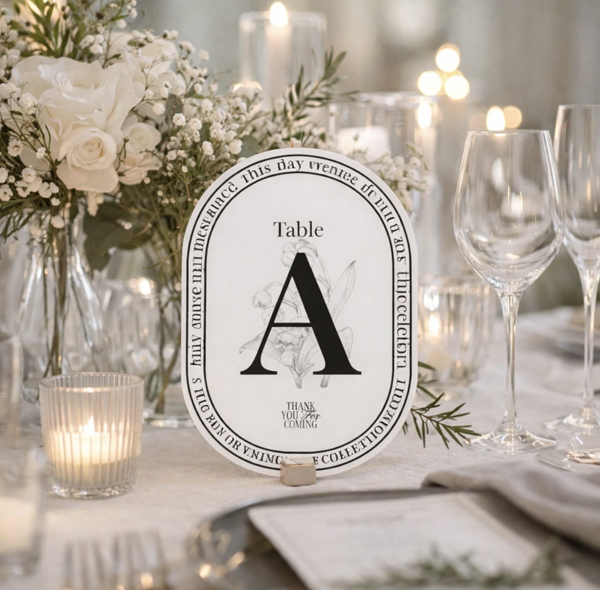 diptyque風テーブルナンバーつくります どんなコンセプトの披露宴にも使える！ イメージ1