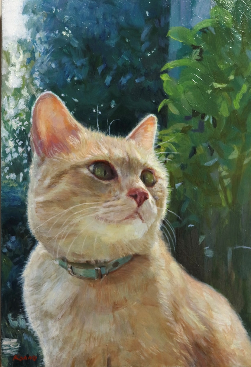 油絵 ペット 人物肖像画 プロ作家が絵画制作します ご希望の画像を写実絵画(油絵)にいたします大きさはF４号です イメージ10