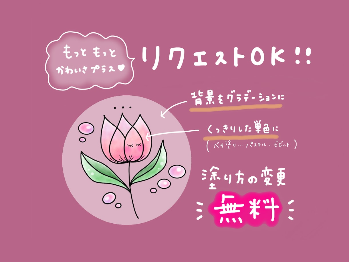 珍しいアイコンで差をつけよう！お花アイコン描きます 【修正無料♡】即修正&即納品！！オーダー方法も簡単です♡ イメージ3
