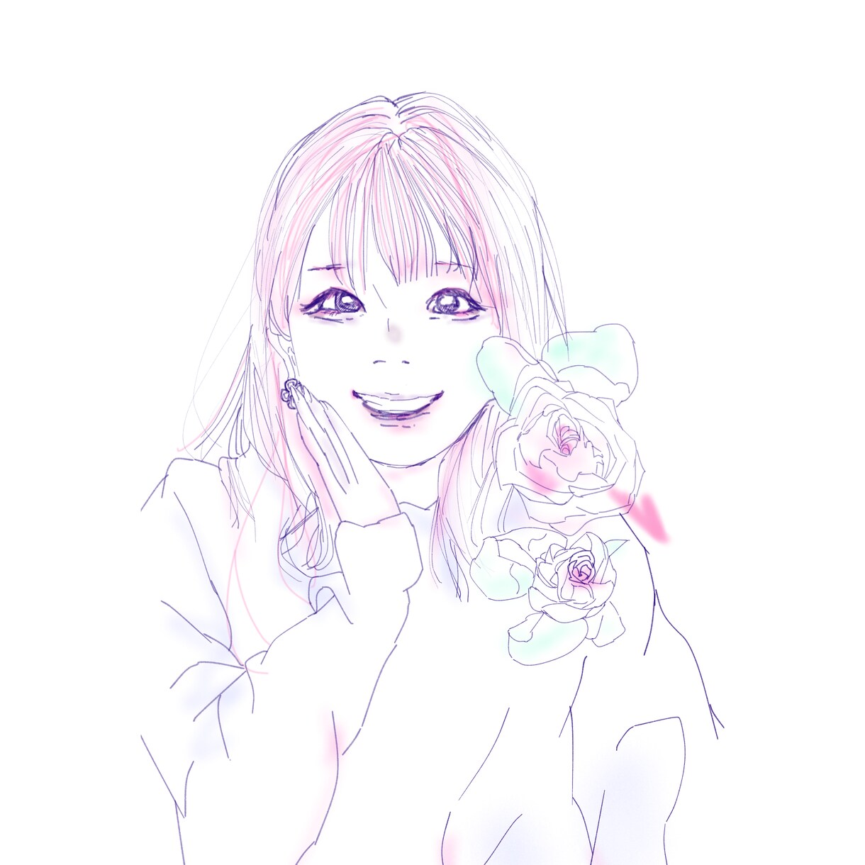 オシャレなあなたを絵にします お写真いただき、ちょっとお洒落なイラストにします〜似顔絵 イメージ3